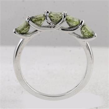 NO RESERVE 2.85 Ct Round Peridot 925 Sterling Silver Ring