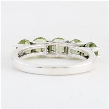 NO RESERVE 2.85 Ct Round Peridot 925 Sterling Silver Ring