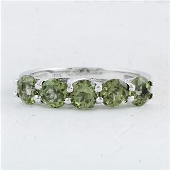 NO RESERVE 2.85 Ct Round Peridot 925 Sterling Silver Ring