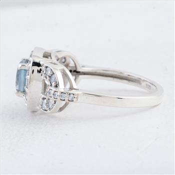 NO RESERVE 2.88 Ct Round Swiss Blue Topaz 925 Sterling Silver Ring