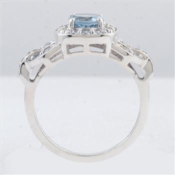 NO RESERVE 2.88 Ct Round Swiss Blue Topaz 925 Sterling Silver Ring