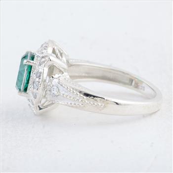 NO RESERVE 2.95 Ct Round Green Topaz 925 Sterling Silver Ring