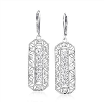 NO RESERVE 3.02 ct. Moissanite Round Sterling Silver Women Earrings