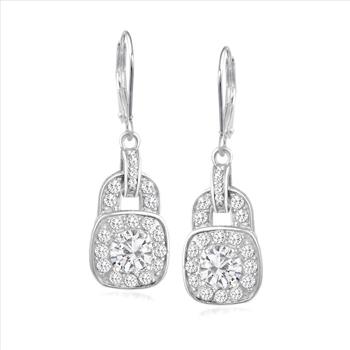 NO RESERVE 3.024 ct. Moissanite Round Sterling Silver Women Earrings