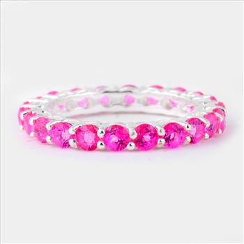 NO RESERVE 3.07 Ct Round Pink Topaz, 925 Sterling Silver Ring