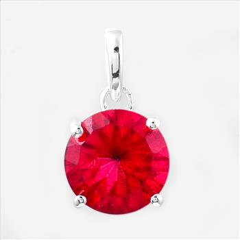 NO RESERVE 3.11 Ct Round Pink Topaz, 925 Sterling Silver Pendant