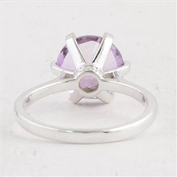 NO RESERVE 3.12 Ct Round Amethyst 925 Sterling Silver Ring