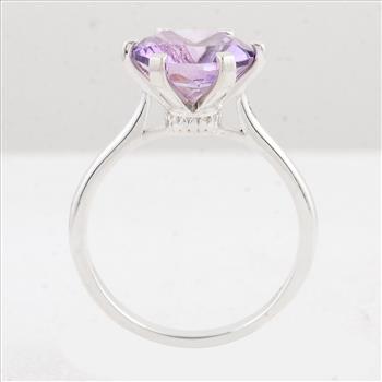 NO RESERVE 3.12 Ct Round Amethyst 925 Sterling Silver Ring