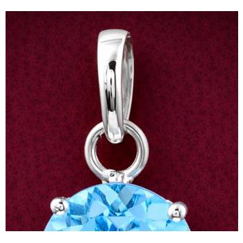 NO RESERVE 3.25 Ct Round Blue Topaz, 925 Sterling Silver Pendant