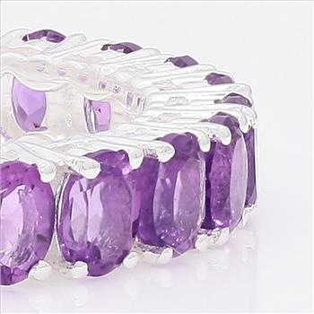 NO RESERVE 3.53 Ct Oval Amethyst 925 Sterling Silver Ring