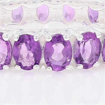 NO RESERVE 3.53 Ct Oval Amethyst 925 Sterling Silver Ring