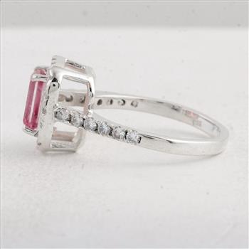 NO RESERVE 3.59 Ct Octagon Pink Topaz 925 Sterling Silver Ring