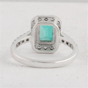 NO RESERVE 3.61 Ct Octagon Green Topaz 925 Sterling Silver Ring