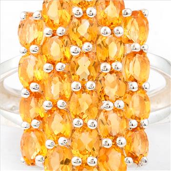 NO RESERVE 3.66 Ct Oval Citrine, 925 Sterling Silver Ring