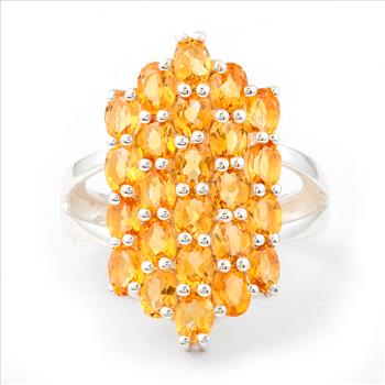 NO RESERVE 3.66 Ct Oval Citrine, 925 Sterling Silver Ring