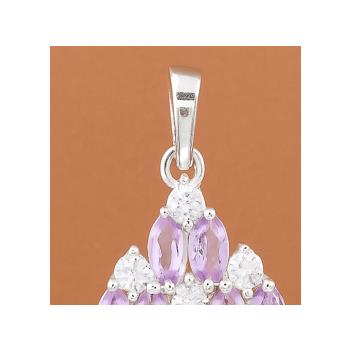 NO RESERVE 3.72 Ct Marquise Amethyst, Cubic Zirconia, 925 Sterling Silver Pendant
