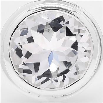 NO RESERVE 3.77 Ct Round White Topaz 925 Sterling Silver Ring