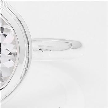 NO RESERVE 3.77 Ct Round White Topaz 925 Sterling Silver Ring