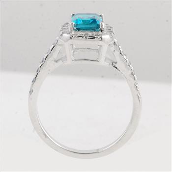 NO RESERVE 3.82 Ct Octagon Pariba Topaz 925 Sterling Silver Ring