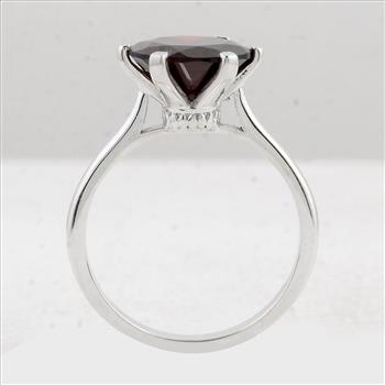 NO RESERVE 3.99 Ct Round Garnet 925 Sterling Silver Ring