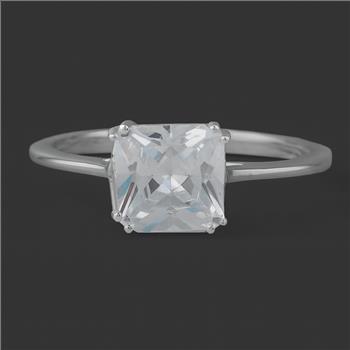 NO RESERVE 4.11 Ct Octagon Cubic Zirconia 925 Sterling Silver Ring