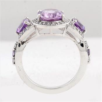 NO RESERVE 4.42 Ct Oval Amethyst 925 Sterling Silver Ring