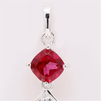 NO RESERVE 4.65 Ct Pear Pink Topaz, Cubic Zirconia 925 Sterling Silver Pendant