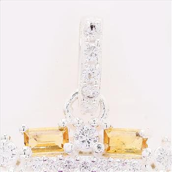 NO RESERVE 4.98 Ct Octagon Amethyst, Citrine, Cubic Zirconia 925 Sterling Silver Pendant