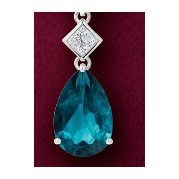NO RESERVE 5.06 Ct Pear Paraiba Topaz, Cubic Zirconia 925 Sterling Silver Pendant