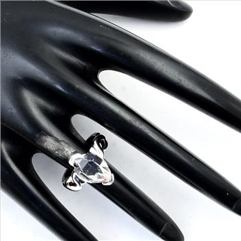 NO RESERVE 5.26 Ct Crystal 925 Sterling Silver Ring