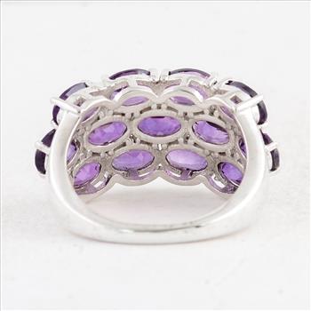 NO RESERVE 5.43 Ct Oval Amethyst 925 Sterling Silver Ring