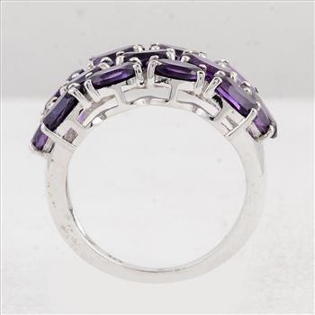 NO RESERVE 5.43 Ct Oval Amethyst 925 Sterling Silver Ring