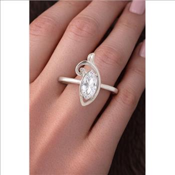 NO RESERVE 5.60 Ct Cubic Zirconia 925 Sterling Silver Ring