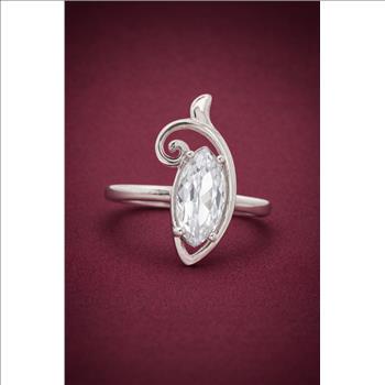 NO RESERVE 5.60 Ct Cubic Zirconia 925 Sterling Silver Ring