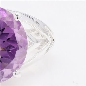 NO RESERVE 5.75 Ct Round Amethyst 925 Sterling Silver Ring