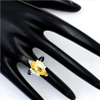 NO RESERVE 5.90 Ct Cubic Zirconia 925 Sterling Silver Ring