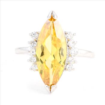 NO RESERVE 5.90 Ct Cubic Zirconia 925 Sterling Silver Ring