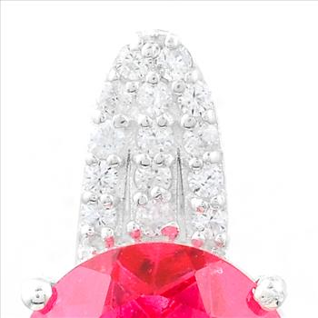 NO RESERVE 6.09 Ct Oval Pink Topaz, White Zircon, 925 Sterling Silver Pendant