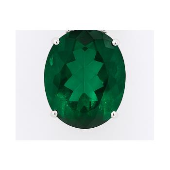 NO RESERVE 6.17 Ct Oval Green Topaz, Cubic Zirconia 925 Sterling Silver Pendant