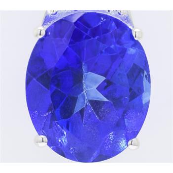 NO RESERVE 6.32 Ct Oval Tz Color Topaz, Cubic Zirconia 925 Sterling Silver Pendant