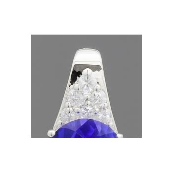 NO RESERVE 6.32 Ct Oval Tz Color Topaz, Cubic Zirconia 925 Sterling Silver Pendant