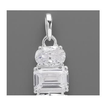 NO RESERVE 6.67 Ct Oval Cubic Zirconia 925 Sterling Silver Pendant