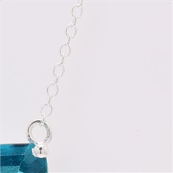 NO RESERVE 6.86 Ct Octagon Paraiba Topaz, Cubic Zirconia 925 Sterling Silver Pendant