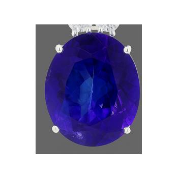 NO RESERVE 6.86 Ct Oval Tz Color Topaz, Cubic Zirconia 925 Sterling Silver Pendant