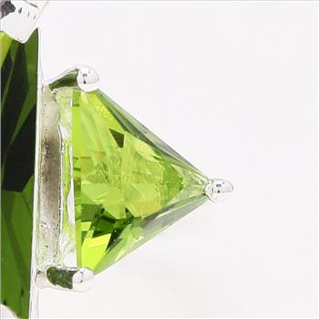 NO RESERVE 6.88 Ct Octagon Created Peridot 925 Sterling Silver Ring