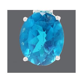 NO RESERVE 6.96 Ct Oval Paraiba Topaz, Cubic Zirconia 925 Sterling Silver Pendant