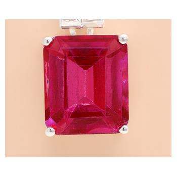 NO RESERVE 6.99 Ct Octagon Pink Topaz, White Topaz 925 Sterling Silver Pendant