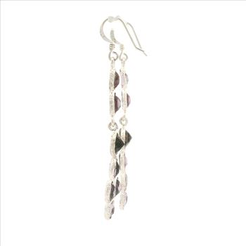 NO RESERVE 7.18 Ct Smoky Quartz, Amethyst 925 Sterling Silver Earrings
