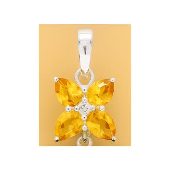 NO RESERVE 7.30 Ct Octagon Lbt Color Topaz, Citrine 925 Sterling Silver Pendant
