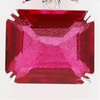 NO RESERVE 7.33 Ct Octagon Pink Topaz, Black Spinel 925 Sterling Silver Pendant